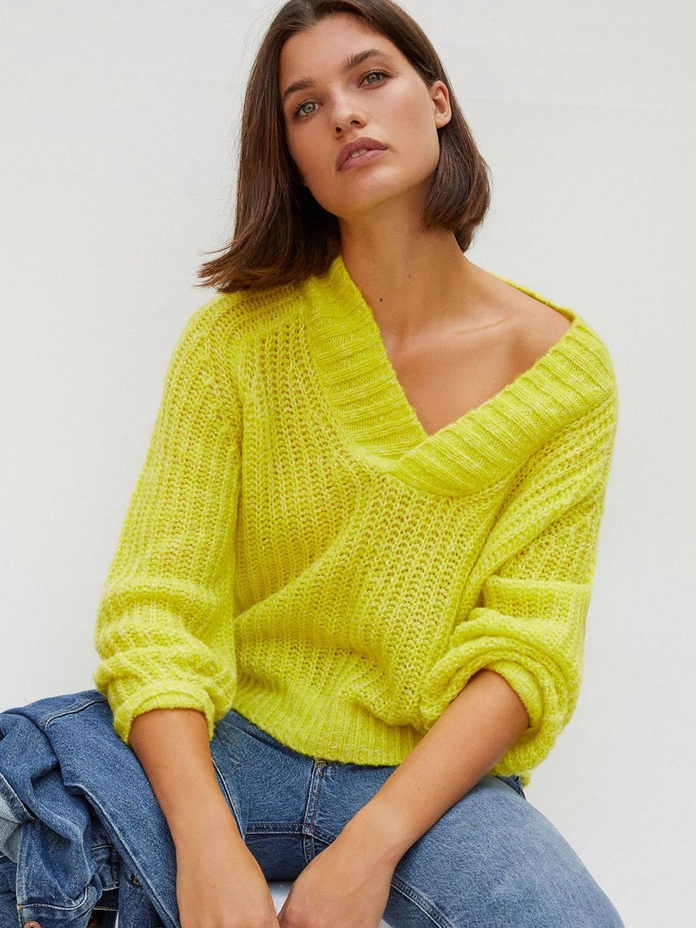 By Anthropologie Honore V-Neck Chunky Knit Sweater Size Medium